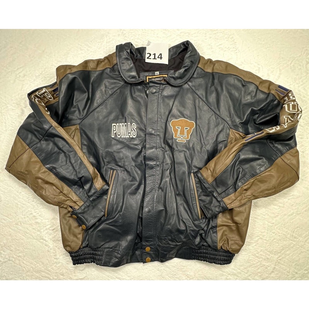 Originales D'Roan Men's Black/Brown Collared Long Sleeve Pumas Jacket Size XXL